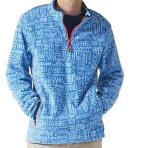 Chubbies Long Sleeve The Sketch Quarter-Zip Pullover Dusty Blue Size XL